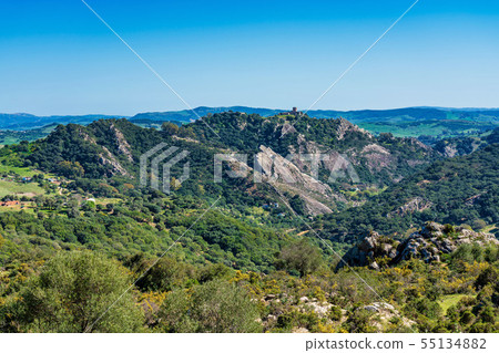 View across the Jimena de la Frontera countryside, Andalusia, Spain 55134882
