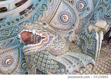 Take photo the art of Buddha  image in hall within 55134891