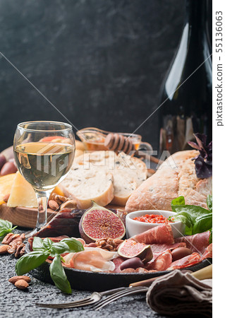 Italian antipasti wine snacks set 55136063