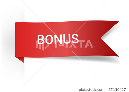 Bonus Realistic Detailed Curved Paper Banner. Ribbons With Space For Text. Isolated On White Bonus Realistic Detailed Curved Paper Banner. Ribbons With Space For Text. Isolated On White 55136427