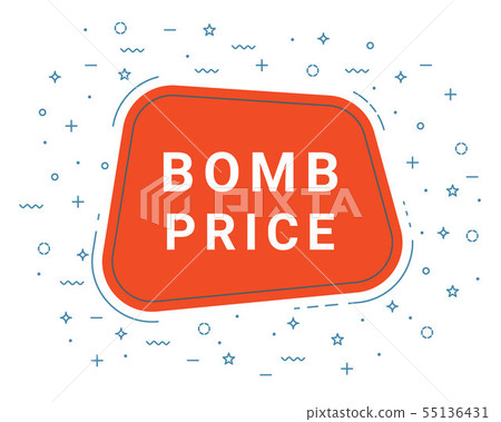 Bomb Price Speech Bubble Banner Sign, Design Template. Business Label Promo Offer. 55136431