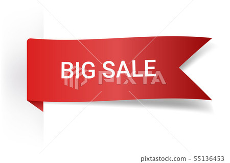 Big Sale Realistic Detailed Curved Paper Banner. Ribbons With Space For Text. Isolated On White 55136453