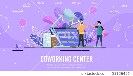 Landing Page Presenting Modern Coworking Center Landing Page Presenting Modern Coworking Center 55136495