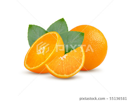 Fresh orange on white background 55136581