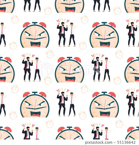 Failure Deadline Cartoon Flat Seamless Pattern Failure Deadline Cartoon Flat Seamless Pattern 55136642