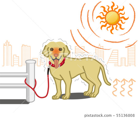 Large Dogs Suffering From Heatstroke Outdoors Stock Illustration 55136808 Pixta