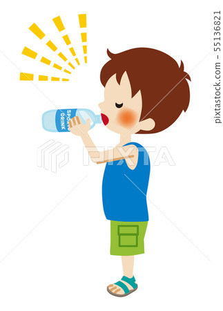 Boys Drinking Sports Drinks-Heatstroke Prevention 55136821