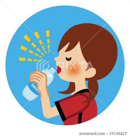 Women Wearing Sportswear Drinking Sports Drink-Circular Clip Art 55136827