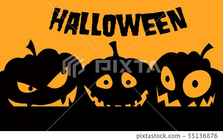 Happy Halloween and pumpkin with smiling face. 55136876