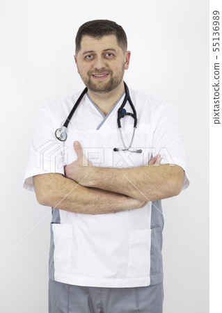 male doctor with a stethoscope male doctor with a stethoscope 55136989