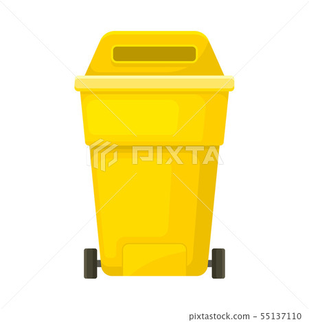 Tall yellow trash tank. Vector illustration on white background. Tall yellow trash tank. Vector illustration on white background. 55137110
