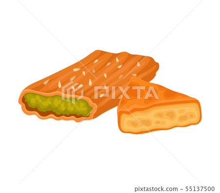 Eastern sweets with filling. Vector illustration on white background. Eastern sweets with filling. Vector illustration on white background. 55137500