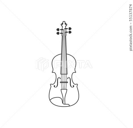 Classical violin black and white icon. Isolated Vector String ill. 55137874