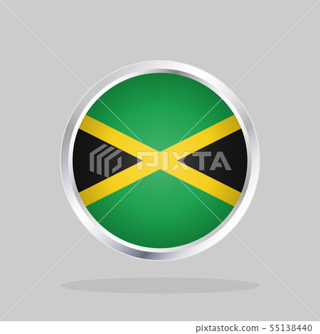Flag of Jamaica, Glossy Round Button Flag of Jamaica, Glossy Round Button 55138440