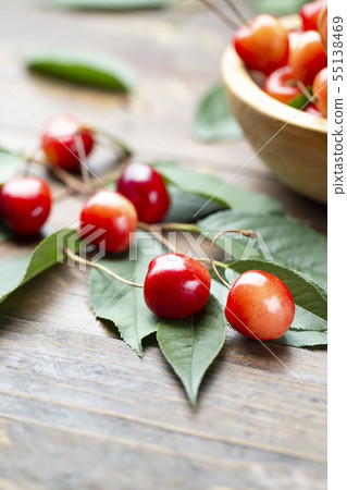 Juicy fresh tasty berries ripe cherries. 55138469