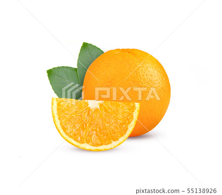 Fresh orange on white background 55138926
