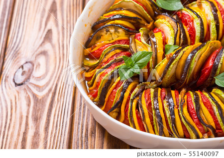 Traditional French cooked provencal vegetable dish 55140097