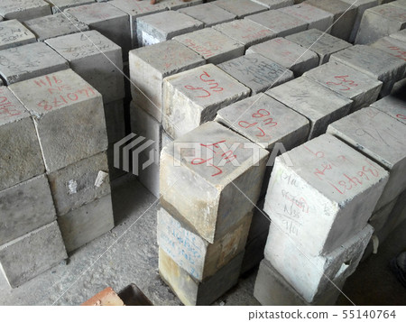 Concrete cube mark and tagging before test 55140764