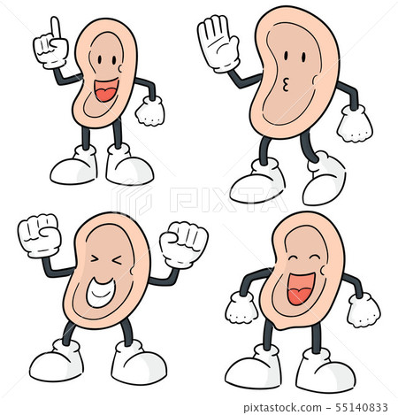 vector set of ear cartoon - Stock Illustration [55140833] - PIXTA