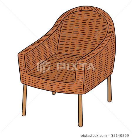 vector set of wicker chair 55140869