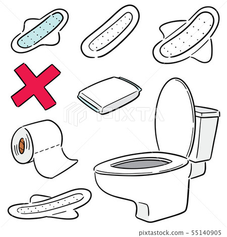 vector set of sanitary napkin 55140905