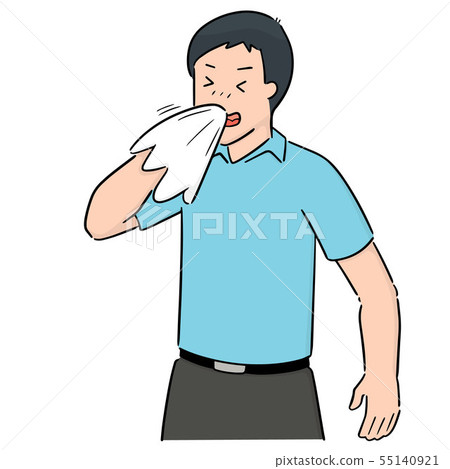 vector of man sneezing vector of man sneezing 55140921