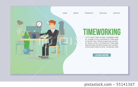 Planning timework management people vector illustration. Business start up concept. Workers are 55141387