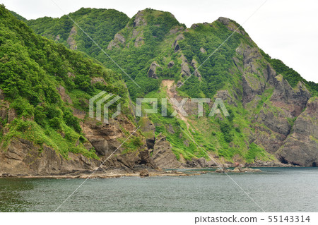 Photographing the summer landscape of Raidenden at Iwadencho Raiden Coast in Hokkaido 55143314