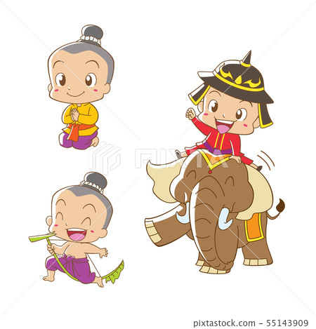 Thai boy in Thai traditional costume. 55143909