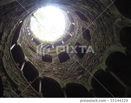 Portugal (landscape of the well of Regaleira Palace) 55144229