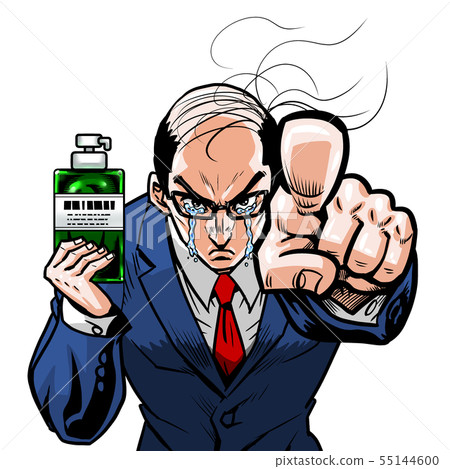 Suit bar code bald left pointing right bottle recommended shampoo Suit bar code bald left pointing right bottle recommended shampoo 55144600