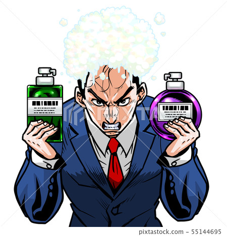 Suit bar code bald left bottle right bottle recommended shampoo 55144695