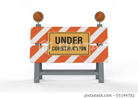 construction sign with road block - Stock Illustration [55144782] - PIXTA