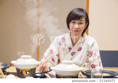 Hot spring travel Couple travel Hot spring Meal scene Kamishu beef 55145072