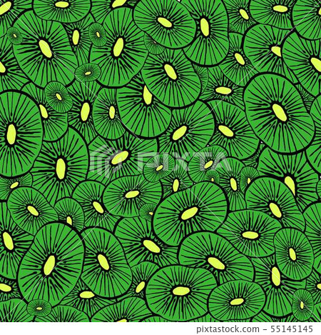 Vector kiwi slices pattern Vector kiwi slices pattern 55145145