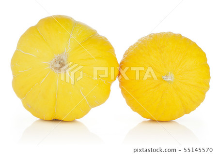 Yellow canary melon isolated on white Yellow canary melon isolated on white 55145570