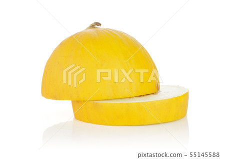 Yellow canary melon isolated on white Yellow canary melon isolated on white 55145588