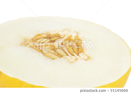 Yellow canary melon isolated on white Yellow canary melon isolated on white 55145600
