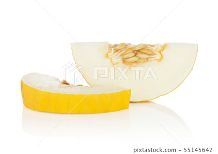 Yellow canary melon isolated on white Yellow canary melon isolated on white 55145642