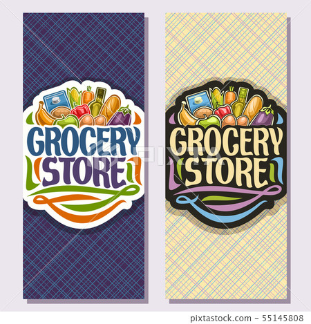 Vector vertical banners for Grocery Store 55145808