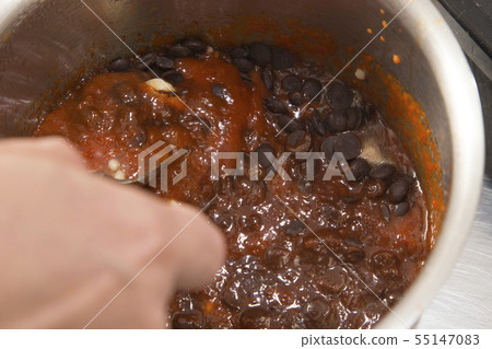 Ganache on the basis of mashed baked peppers. Ganache on the basis of mashed baked peppers. 55147083