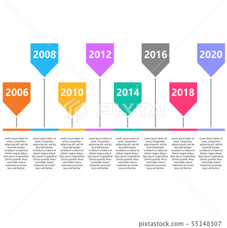 retro timeline infographic. road map, infographic  55148307