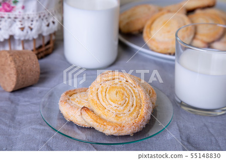 Cottage cheese homemade cookie in sugar topping. 55148830