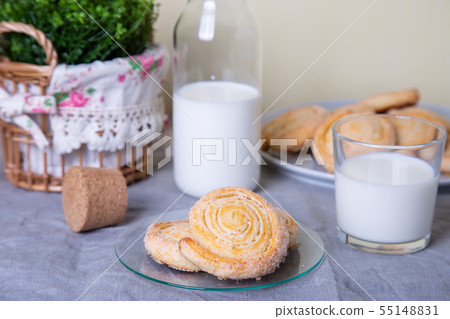 Cottage cheese homemade cookie in sugar topping. 55148831