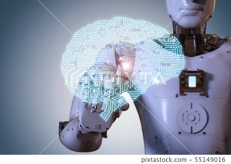 robotic hand with ai brain robotic hand with ai brain 55149016