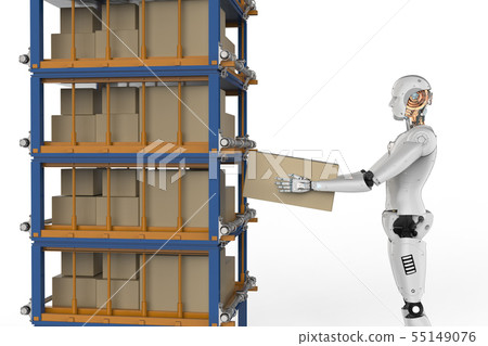 robots carry boxes 55149076