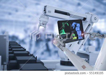 cyborg control robot assembly line cyborg control robot assembly line 55149195