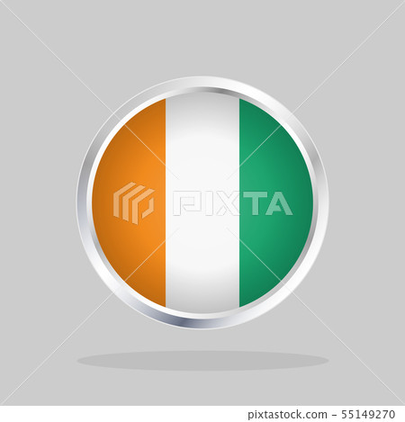 Flag of Ivory Coast, Glossy Round Button 55149270