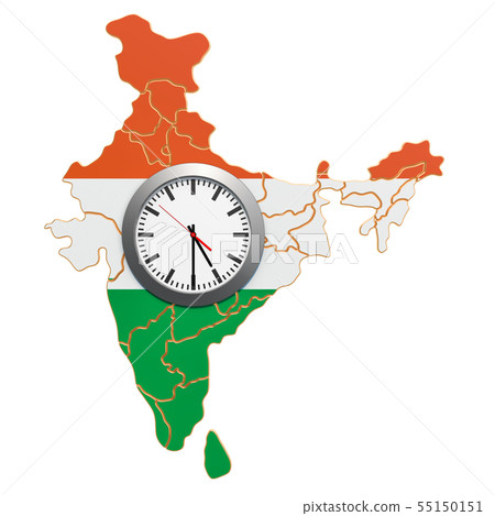 Time Zones in India concept. 3D rendering 55150151