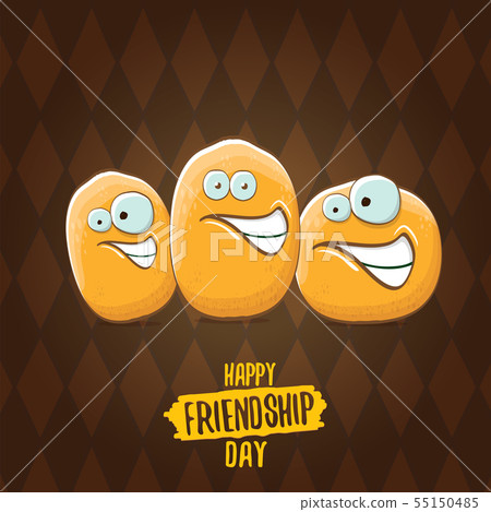 Happy Friendship day vector illustration. funky kids potato with friends.vector friends tiny kids 55150485